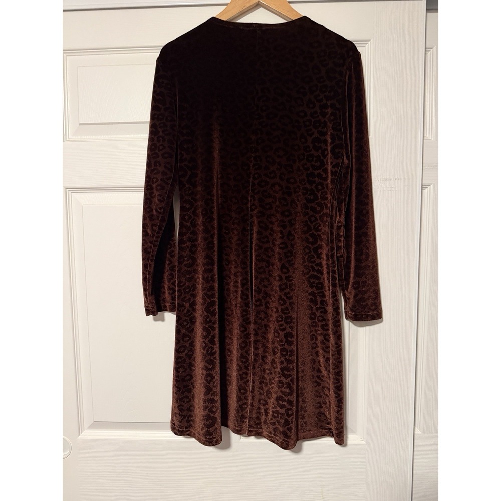Ronni Nicole Leopard Animal Print Velvet Chocolate Brown Dress Whimsigoth Witchy - Picture 2 of 5